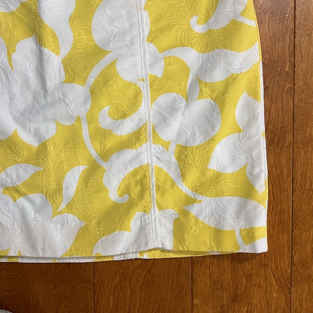 Ann Taylor Floral Mini Pencil Skirt Size 6 Yellow White Cottagecore Fairy Spring - Picture 4 of 12